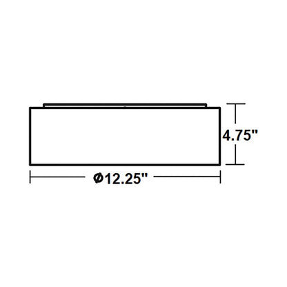 Anton LED Flush Mount Ceiling Light - line drawing.