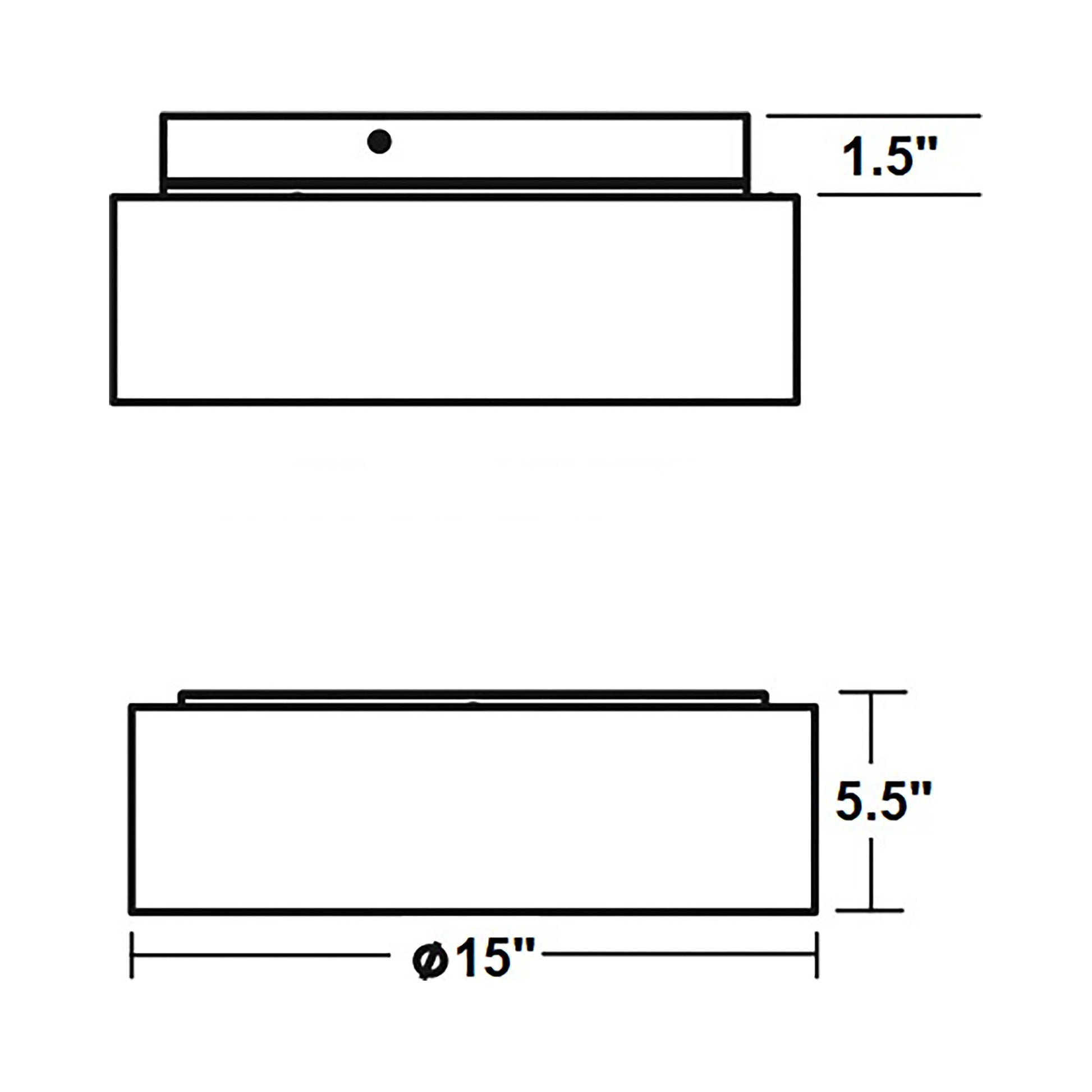 Anton LED Flush Mount Ceiling Light - line drawing.