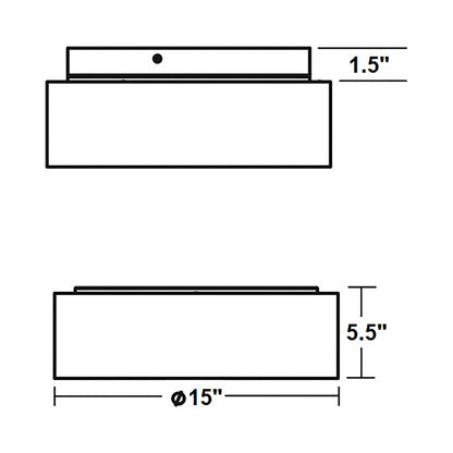 Anton LED Flush Mount Ceiling Light - line drawing.