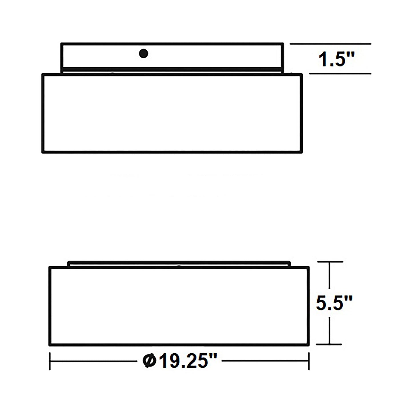 Anton LED Flush Mount Ceiling Light - line drawing.