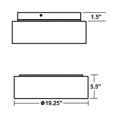 Anton LED Flush Mount Ceiling Light - line drawing.