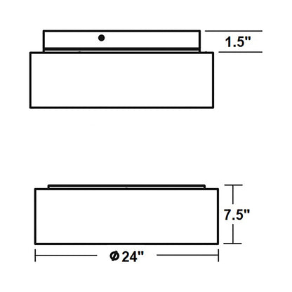 Anton LED Flush Mount Ceiling Light - line drawing.