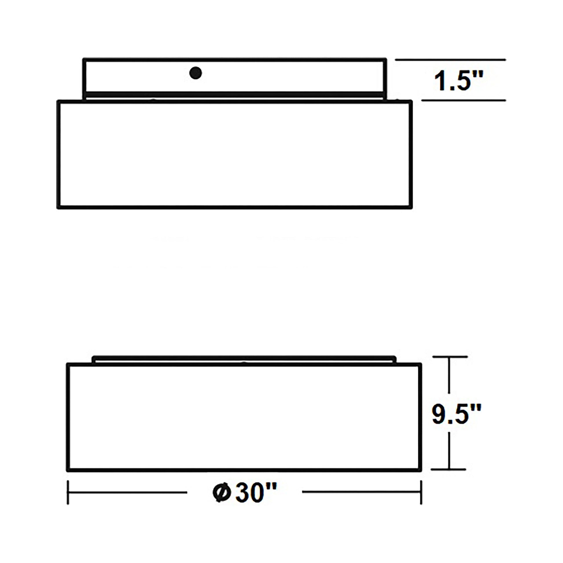 Anton LED Flush Mount Ceiling Light - line drawing.