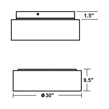 Anton LED Flush Mount Ceiling Light - line drawing.