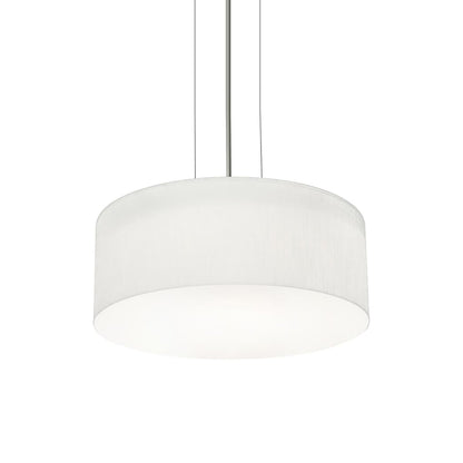 Anton LED Pendant Light in Satin Nickel/Linen White (12.25-Inch).