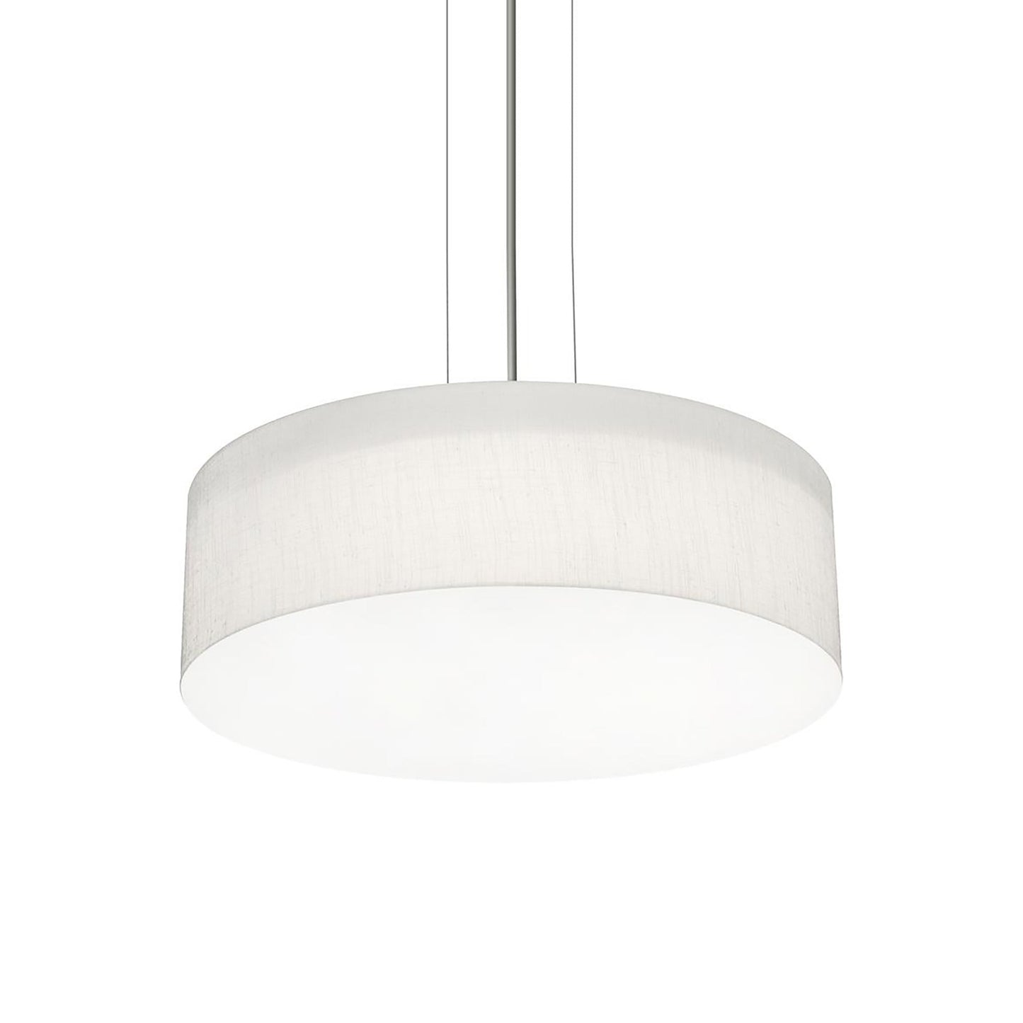 Anton LED Pendant Light in Satin Nickel/Linen White (15-Inch).