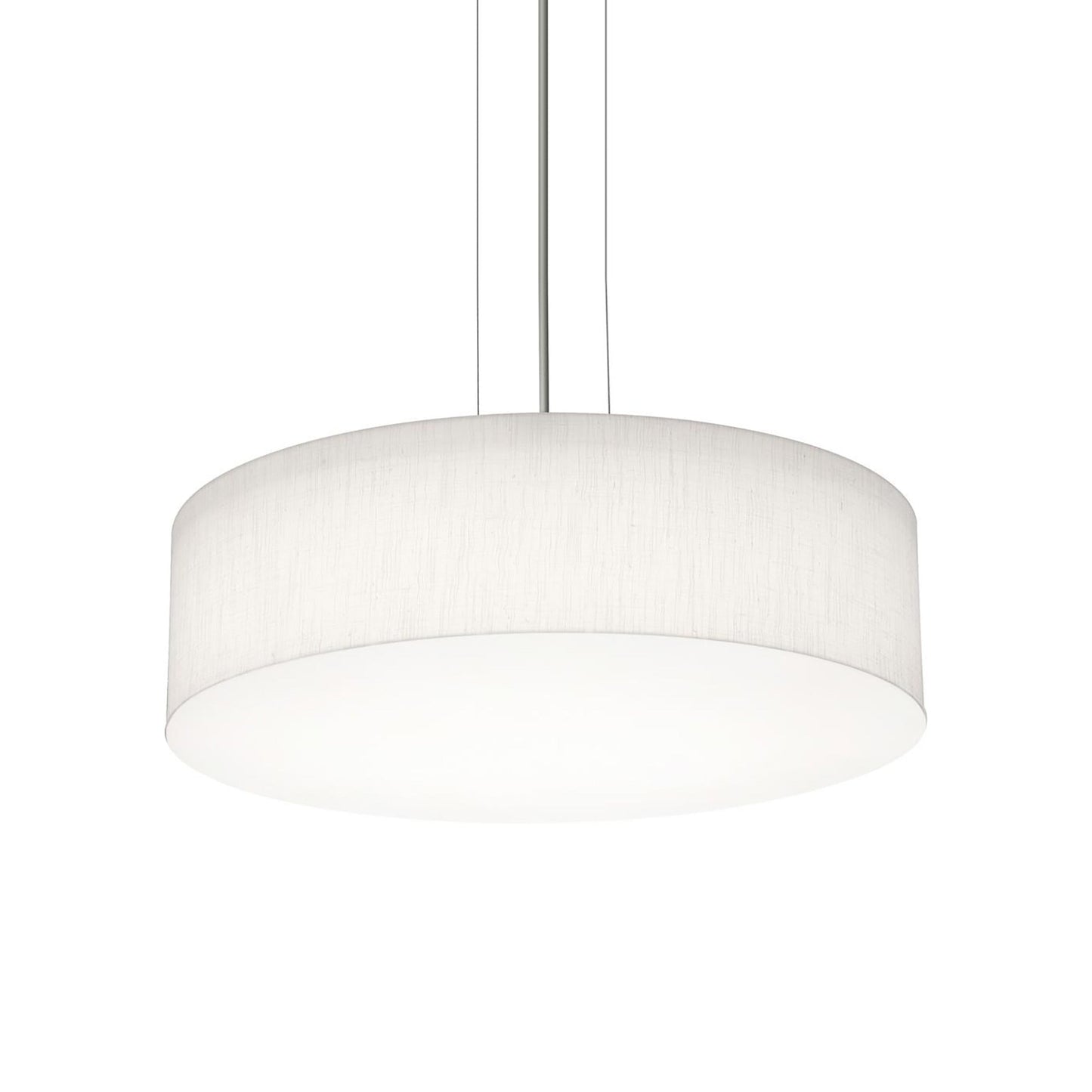Anton LED Pendant Light in Satin Nickel/Linen White (19.25-Inch).