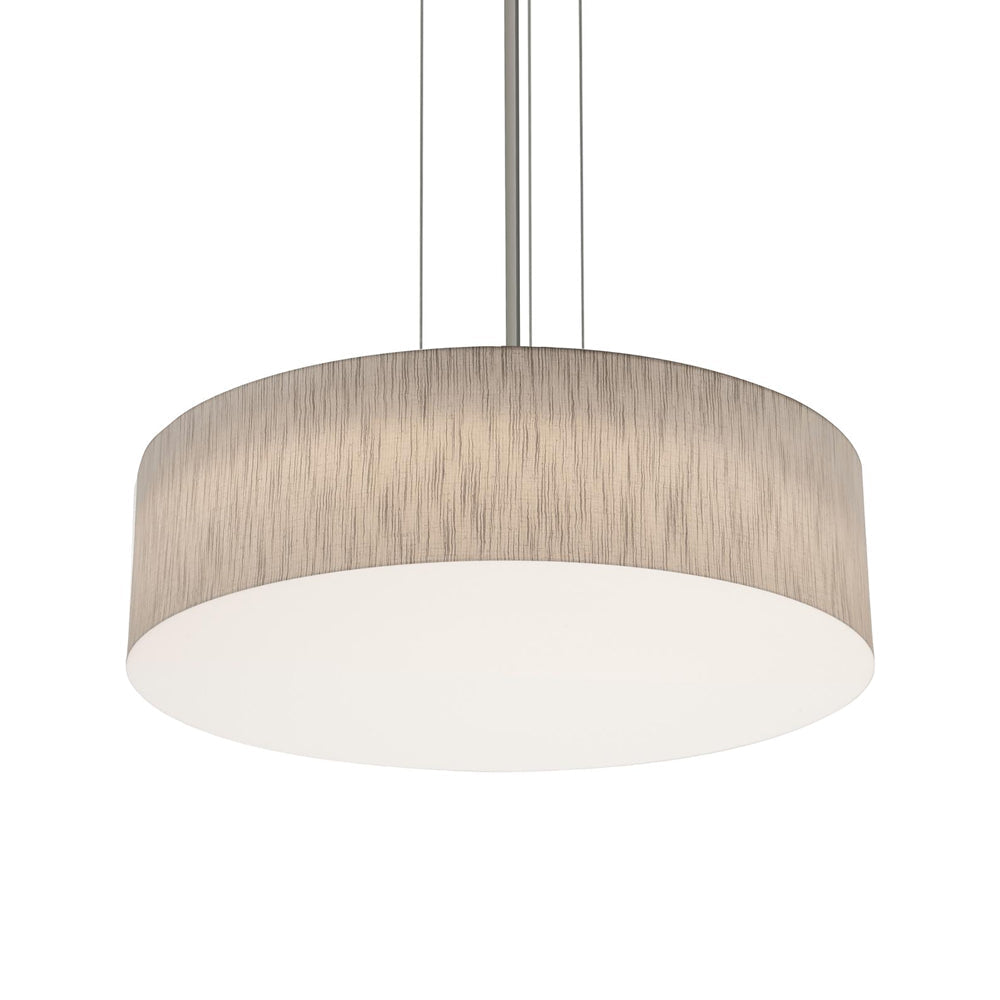 Anton LED Pendant Light in Satin Nickel/Jute (24-Inch).