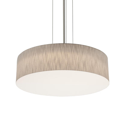 Anton LED Pendant Light in Satin Nickel/Jute (24-Inch).