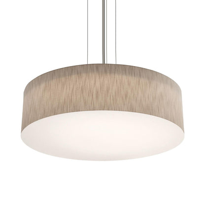 Anton LED Pendant Light in Satin Nickel/Jute (30-Inch).