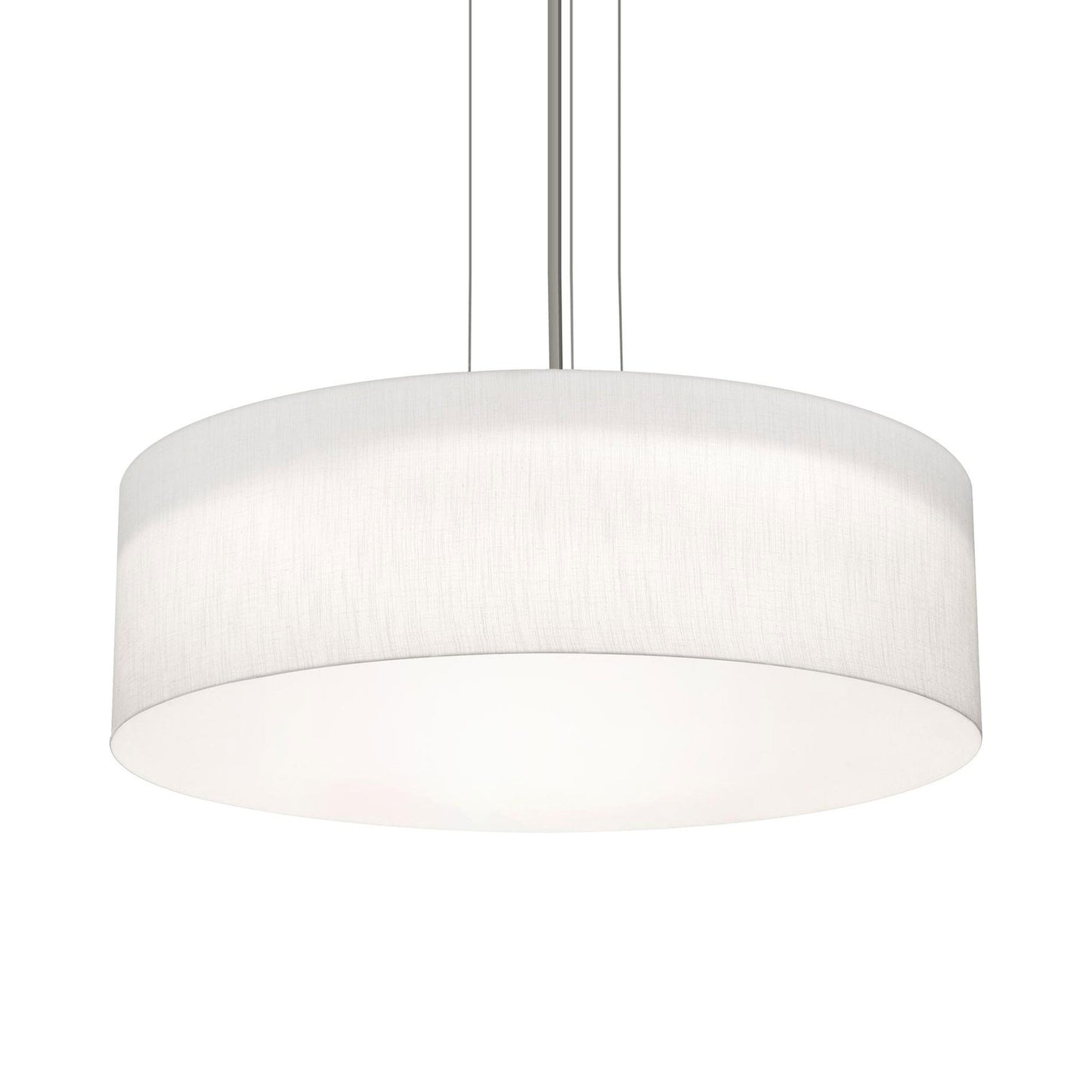Anton LED Pendant Light in Satin Nickel/Linen White (30-Inch).