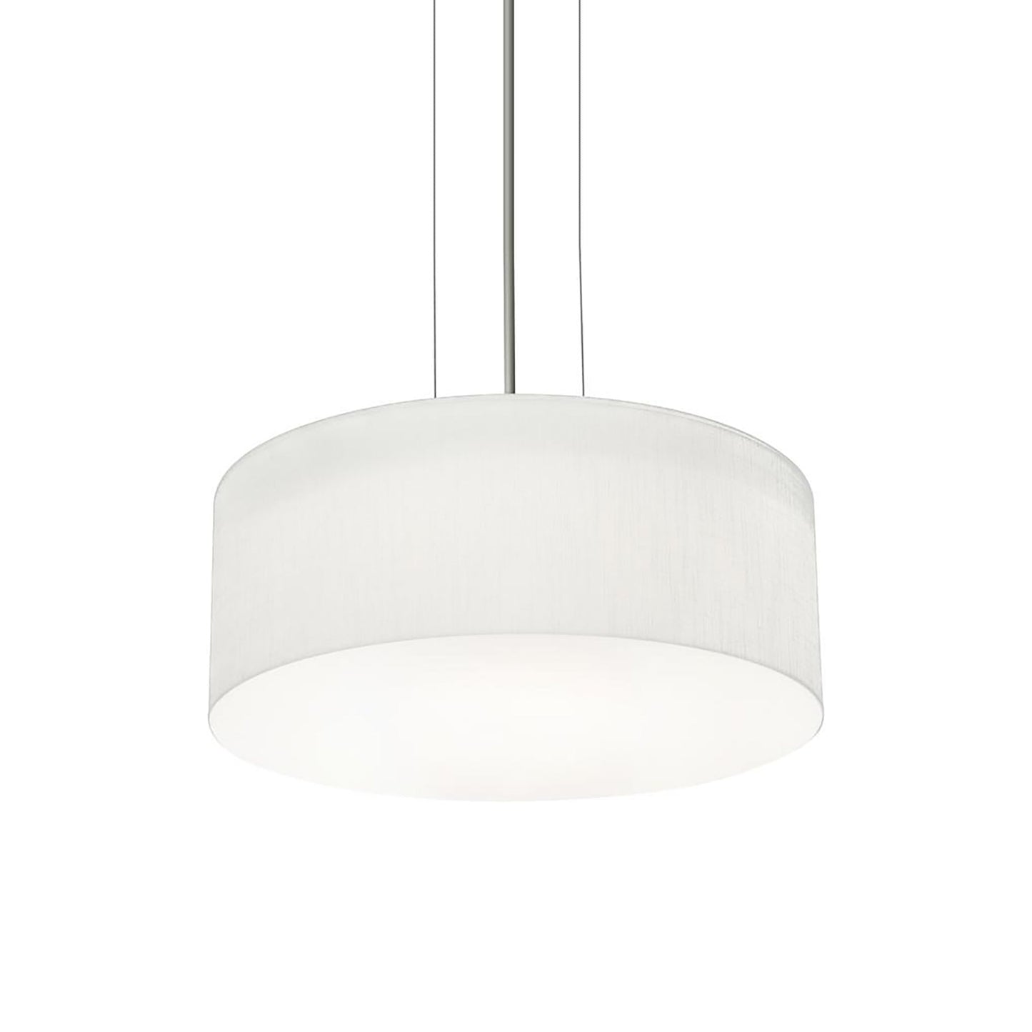 Anton Pendant Light in Satin Nickel/Linen White (12-Inch).