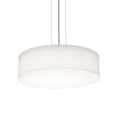 Anton Pendant Light in Satin Nickel/Linen White (19-Inch).
