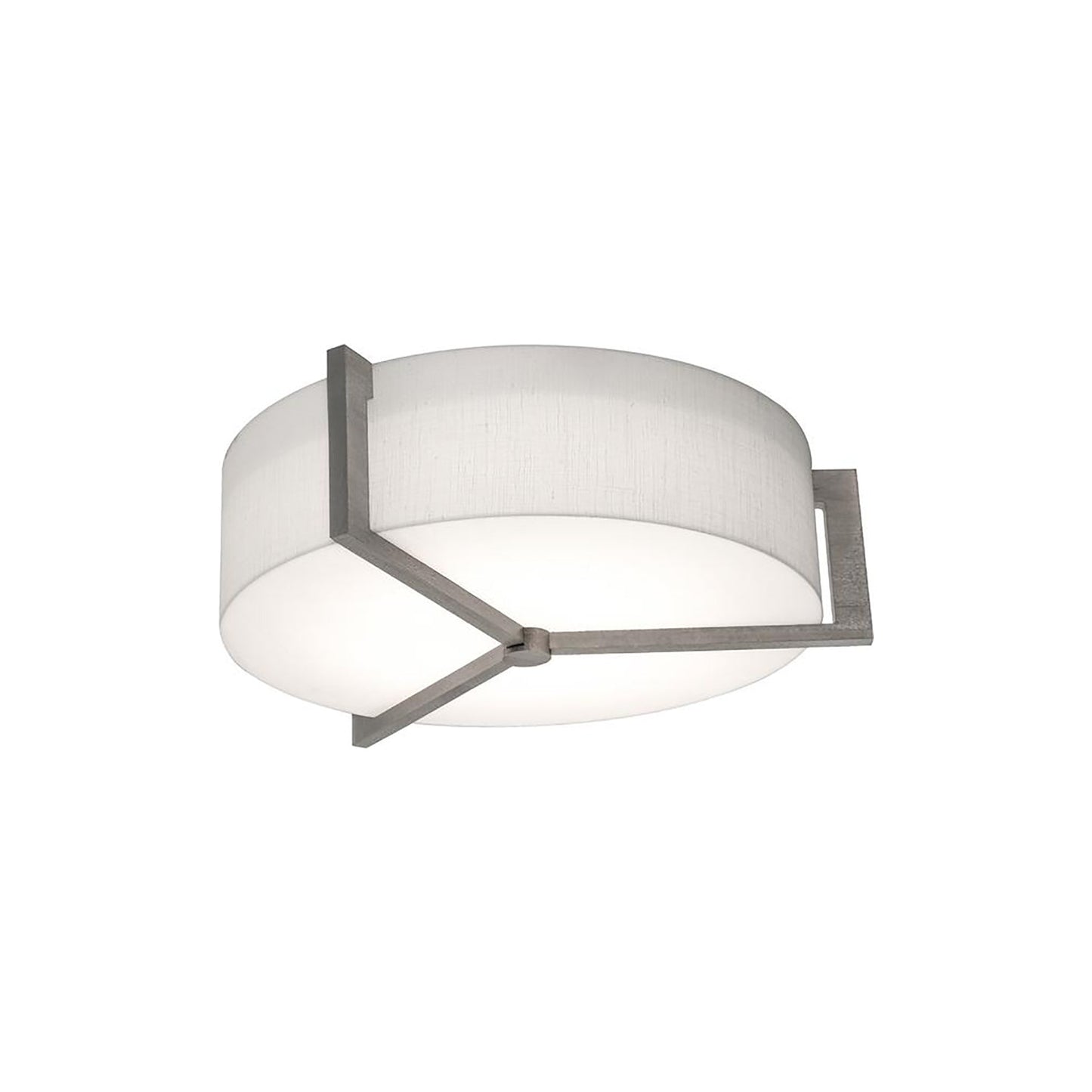 Apex Flush Mount Ceiling Light in Linen White/Weathered Grey (14.25-Inch).