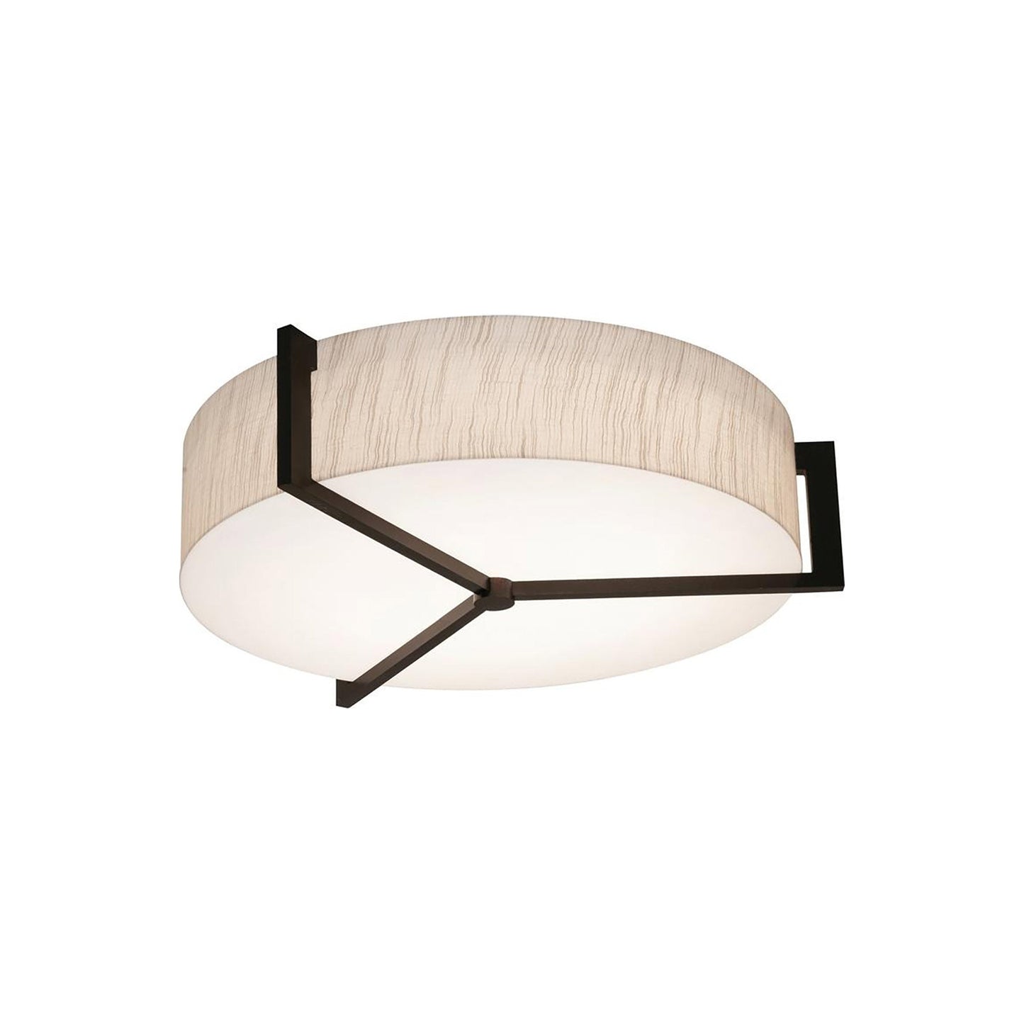Apex Flush Mount Ceiling Light in Jute/Espresso (17-Inch).