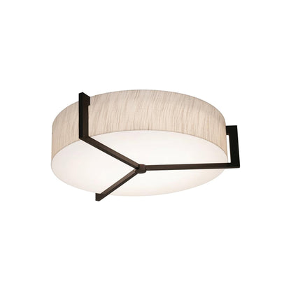 Apex Flush Mount Ceiling Light in Jute/Espresso (17-Inch).