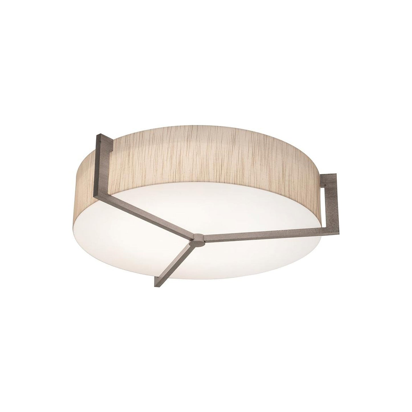 Apex Flush Mount Ceiling Light in Jute/Weathered Grey (17-Inch).