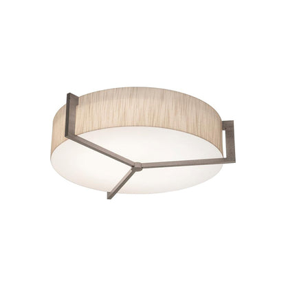 Apex Flush Mount Ceiling Light in Jute/Weathered Grey (17-Inch).