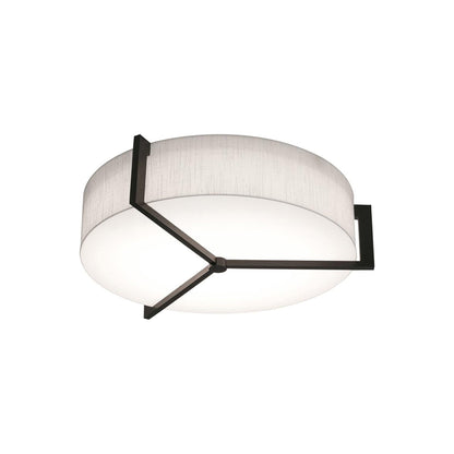 Apex Flush Mount Ceiling Light in Linen White/Espresso (17-Inch).