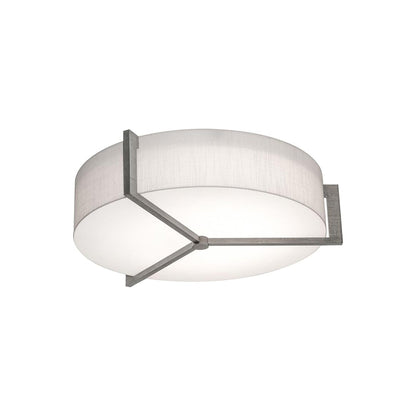 Apex Flush Mount Ceiling Light in Linen White/Weathered Grey (17-Inch).