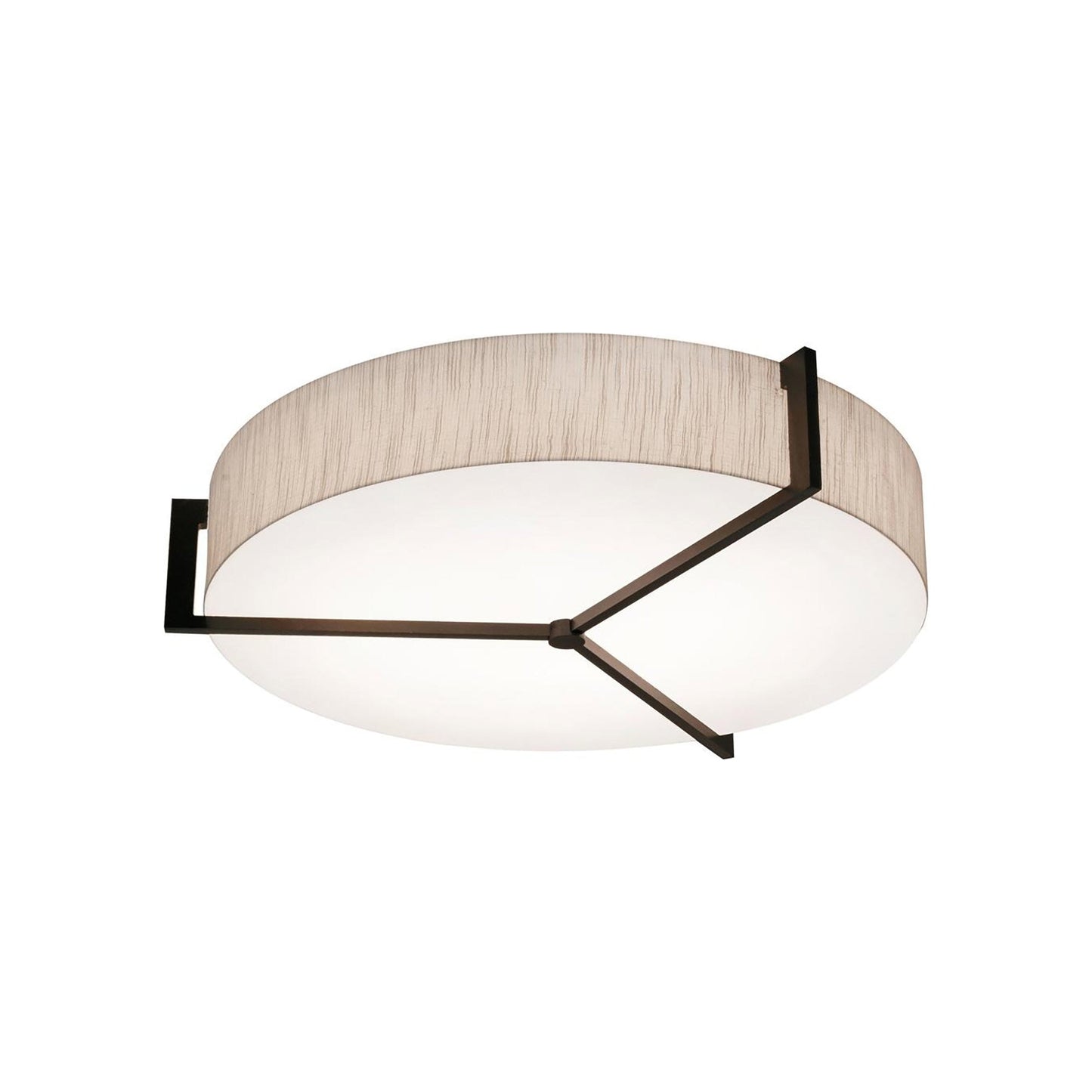 Apex Flush Mount Ceiling Light in Jute/Espresso (21.25-Inch).