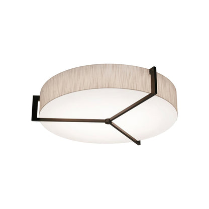 Apex Flush Mount Ceiling Light in Jute/Espresso (21.25-Inch).