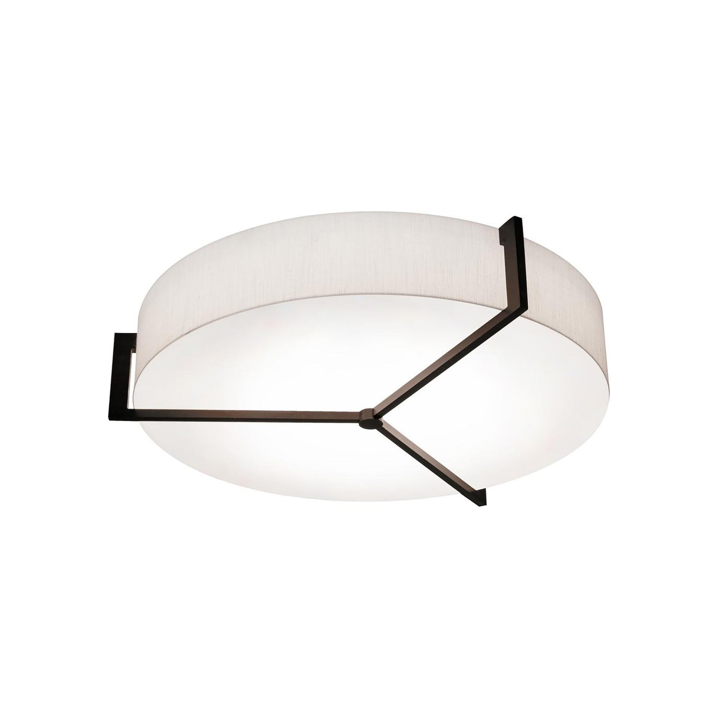 Apex Flush Mount Ceiling Light in Linen White/Espresso (21.25-Inch).