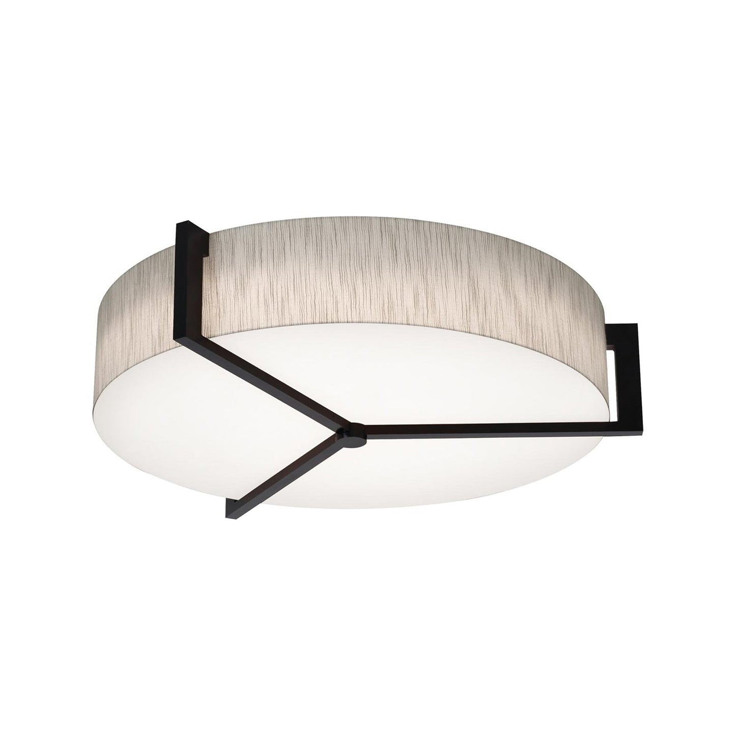 Apex Flush Mount Ceiling Light in Jute/Espresso (27.25-Inch).