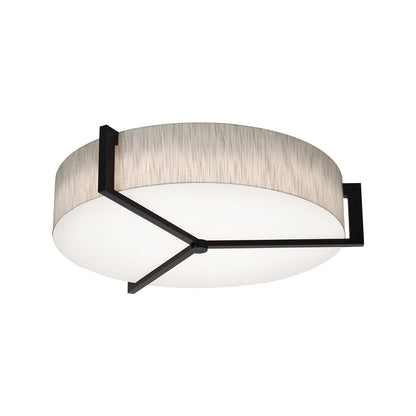 Apex Flush Mount Ceiling Light in Jute/Espresso (27.25-Inch).