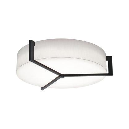 Apex Flush Mount Ceiling Light in Linen White/Espresso (27.25-Inch).
