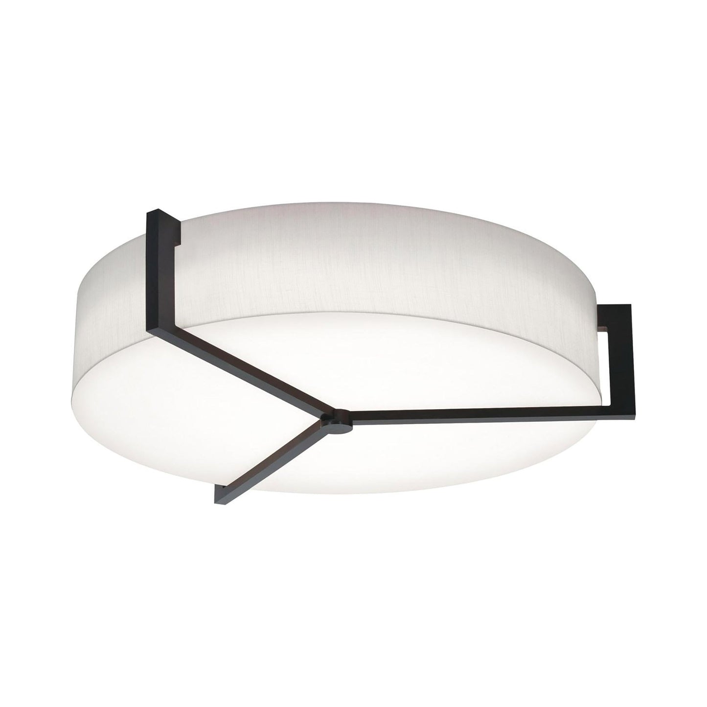 Apex Flush Mount Ceiling Light in Linen White/Espresso (33.38-Inch).