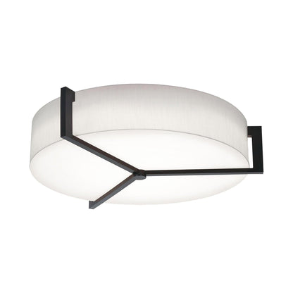 Apex Flush Mount Ceiling Light in Linen White/Espresso (33.38-Inch).