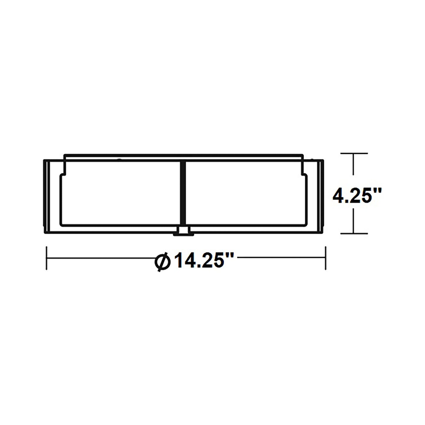 Apex Flush Mount Ceiling Light - line drawing.