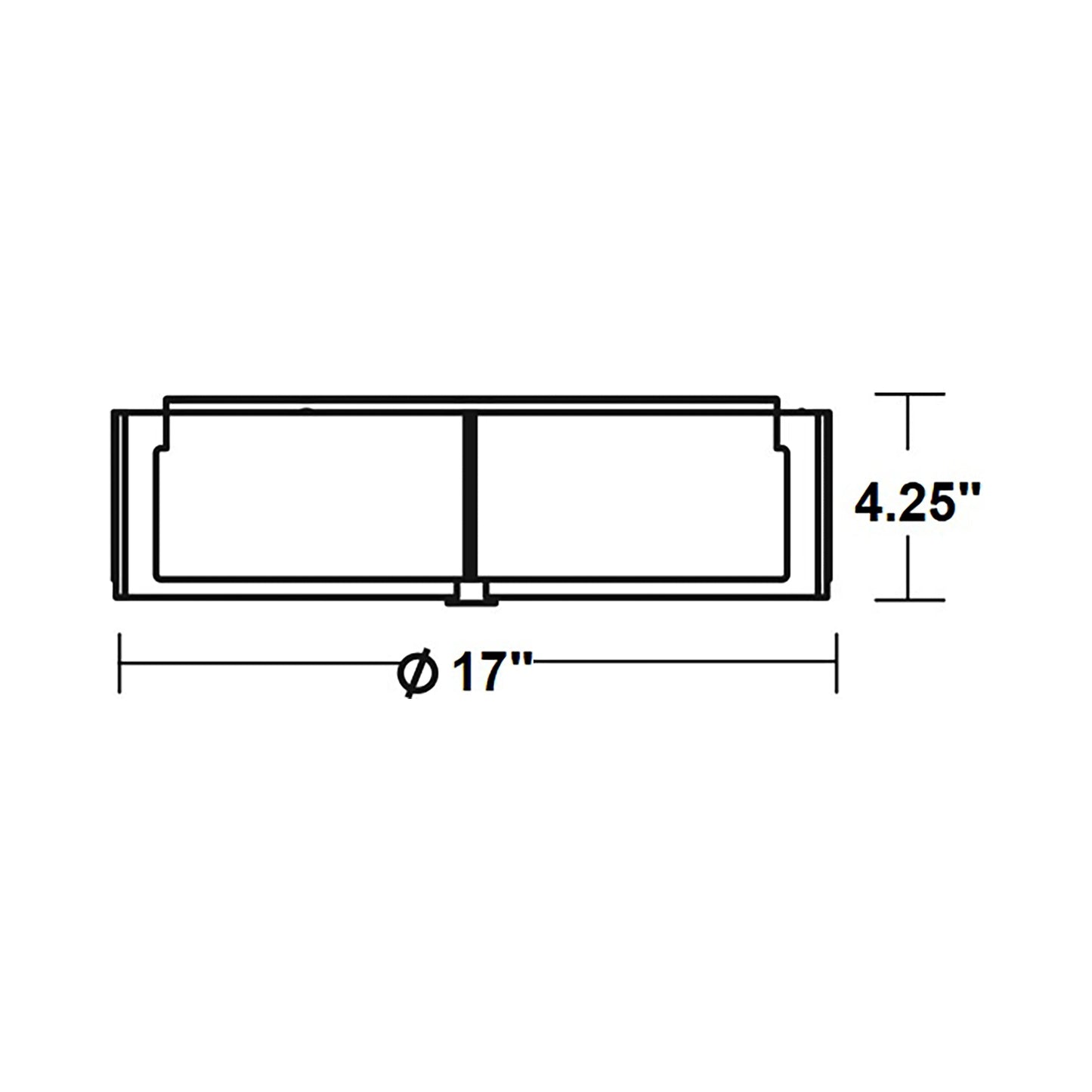 Apex Flush Mount Ceiling Light - line drawing.