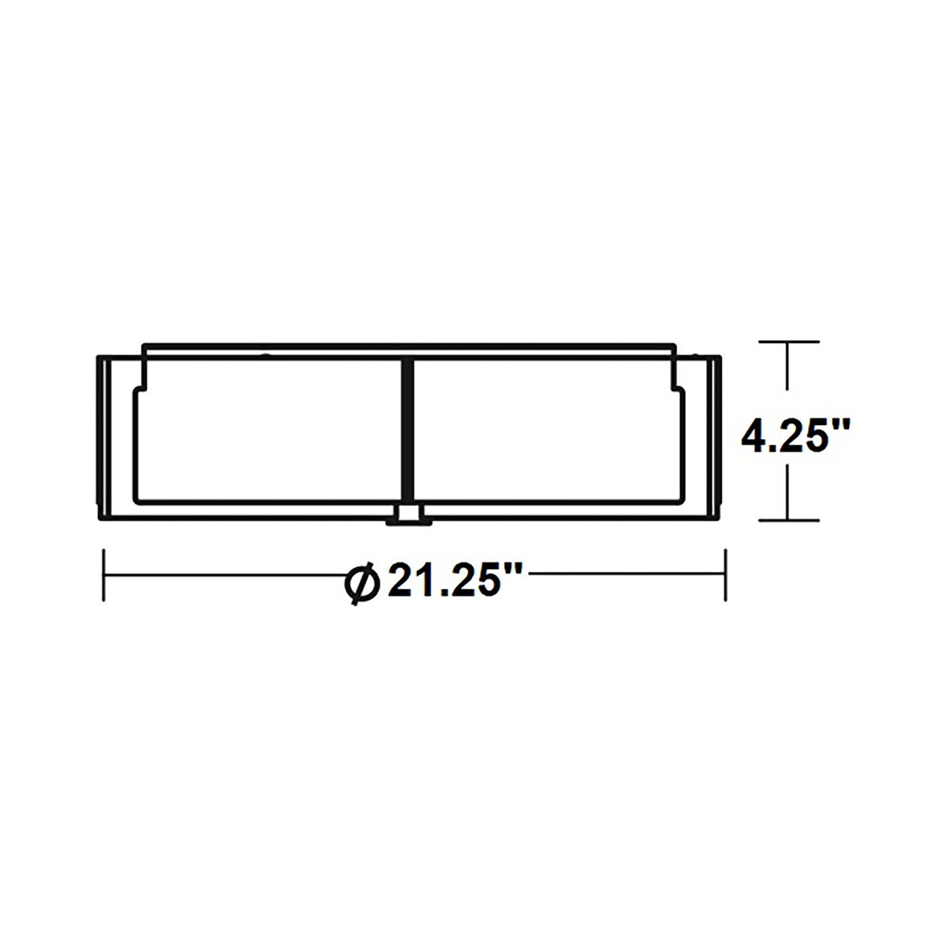 Apex Flush Mount Ceiling Light - line drawing.