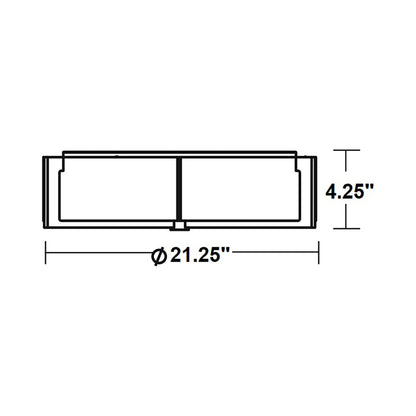 Apex Flush Mount Ceiling Light - line drawing.
