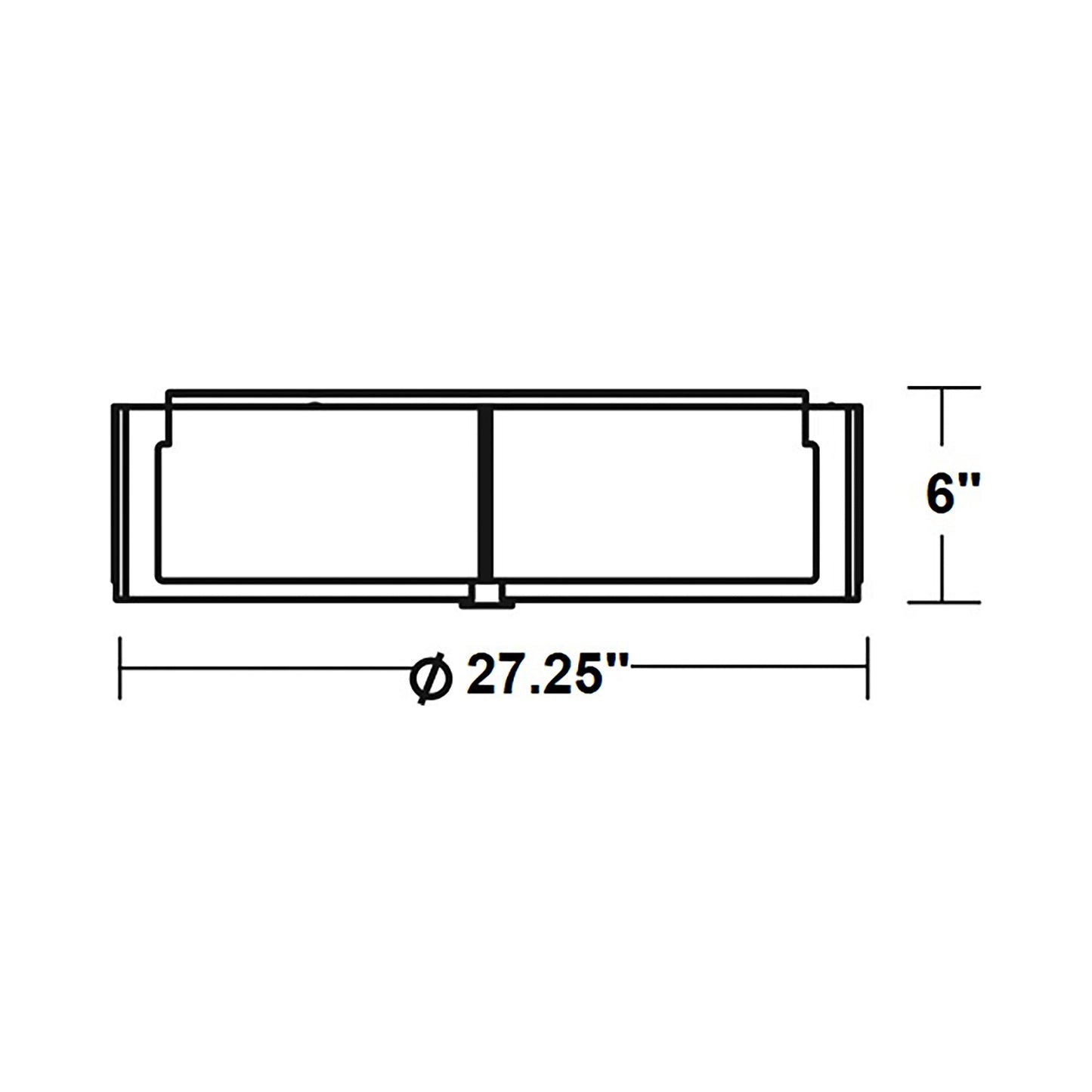 Apex Flush Mount Ceiling Light - line drawing.