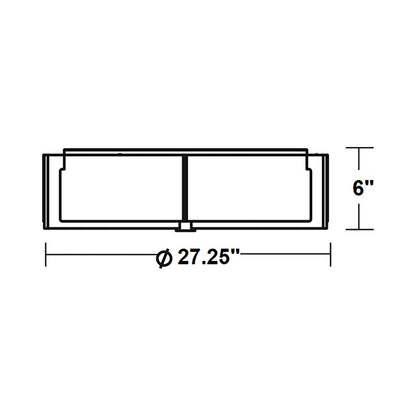 Apex Flush Mount Ceiling Light - line drawing.