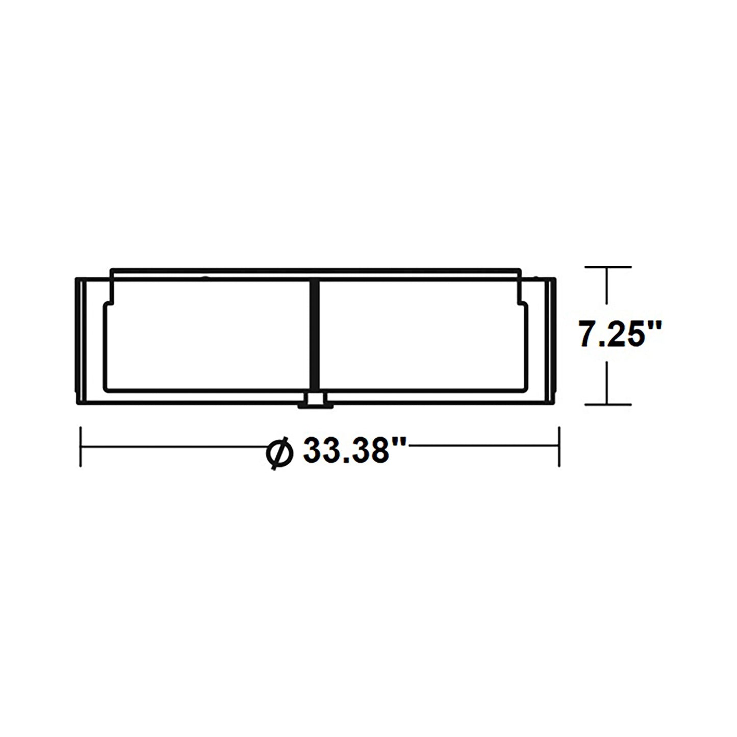 Apex Flush Mount Ceiling Light - line drawing.