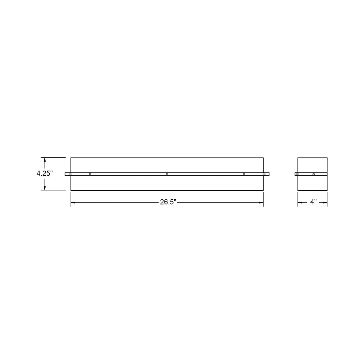 Apex LED Bath Vanity Light - line drawing.