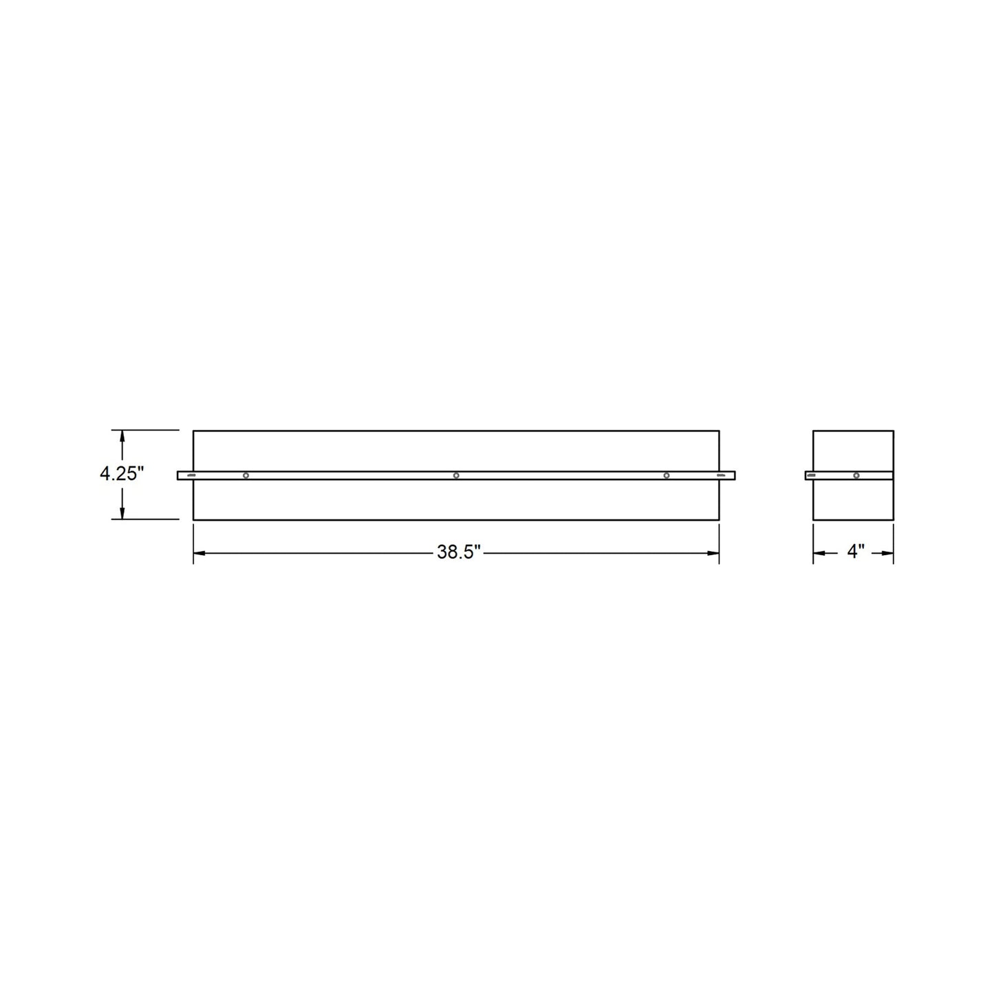 Apex LED Bath Vanity Light - line drawing.