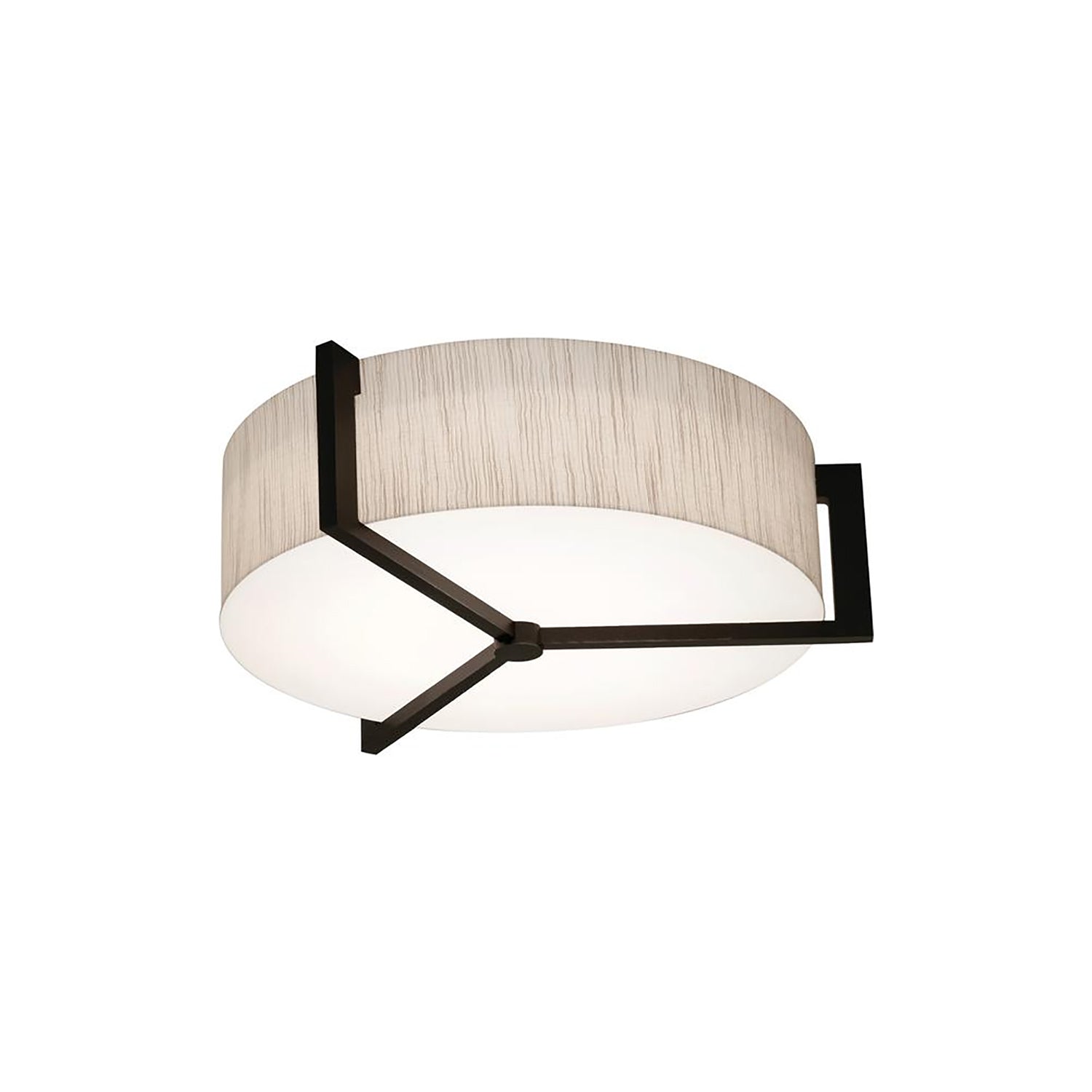 Apex LED Flush Mount Ceiling Light in Jute/Espresso (14.25-Inch).