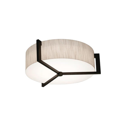 Apex LED Flush Mount Ceiling Light in Jute/Espresso (14.25-Inch).