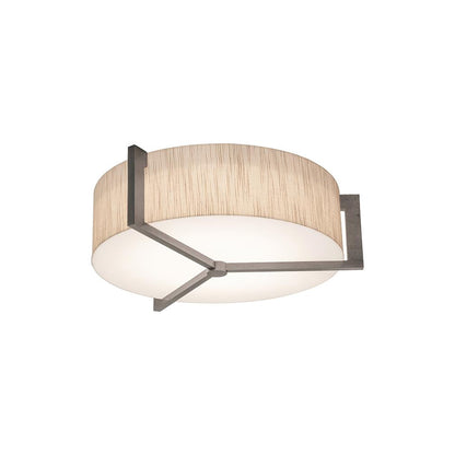 Apex LED Flush Mount Ceiling Light in Jute/Weathered Grey (14.25-Inch).