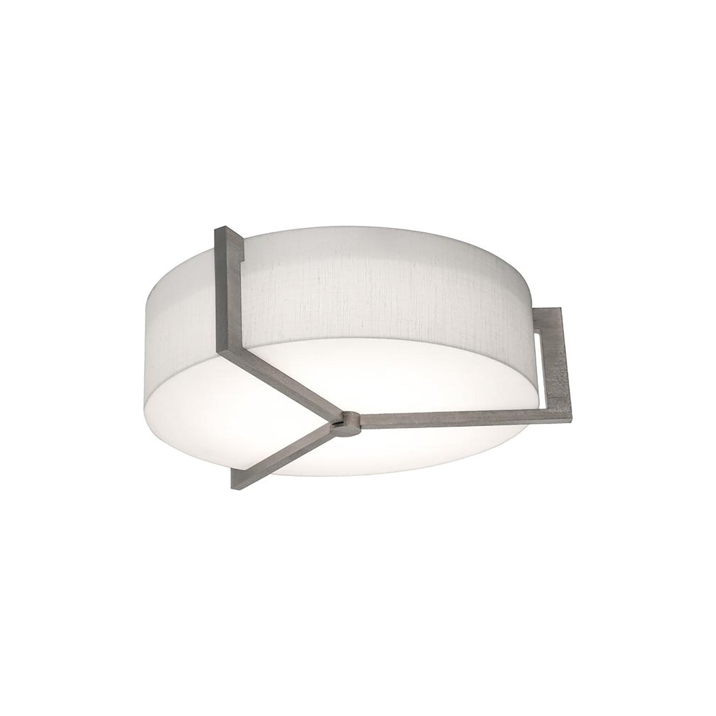 Apex LED Flush Mount Ceiling Light in Linen White/Weathered Grey (14.25-Inch).