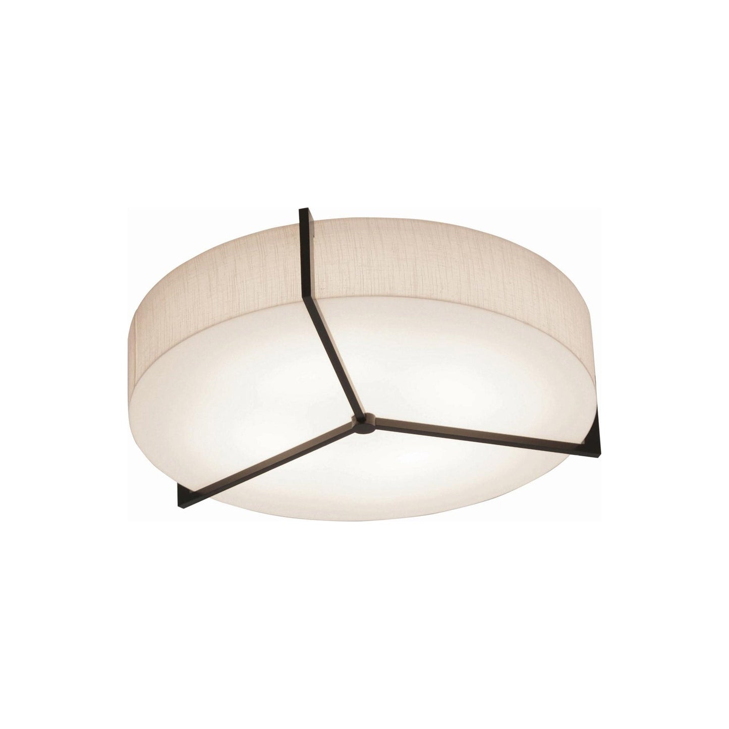 Apex LED Flush Mount Ceiling Light in Jute/Espresso (17-Inch).