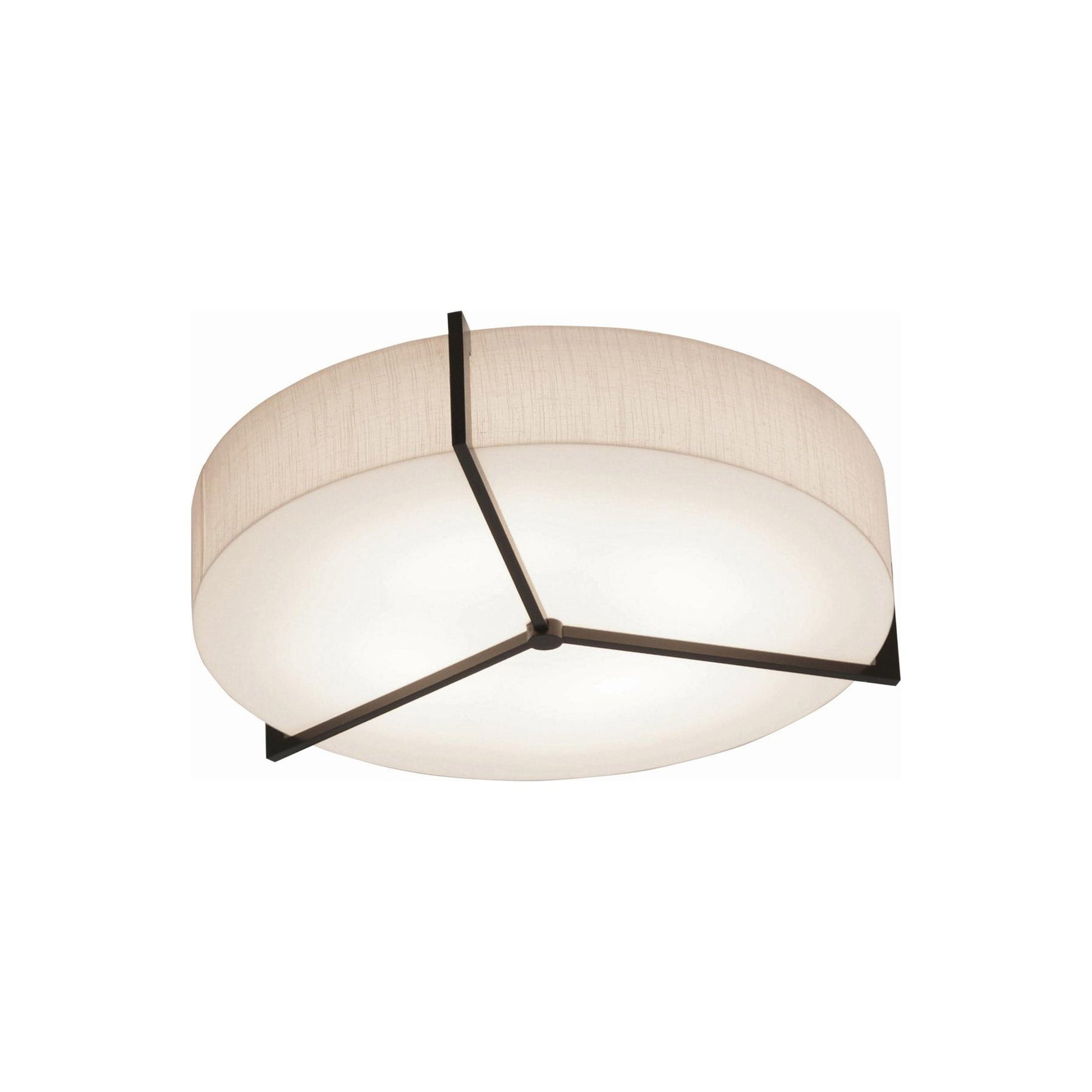 Apex LED Flush Mount Ceiling Light in Jute/Espresso (17-Inch).