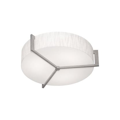 Apex LED Flush Mount Ceiling Light in Jute/Weathered Grey (17-Inch).