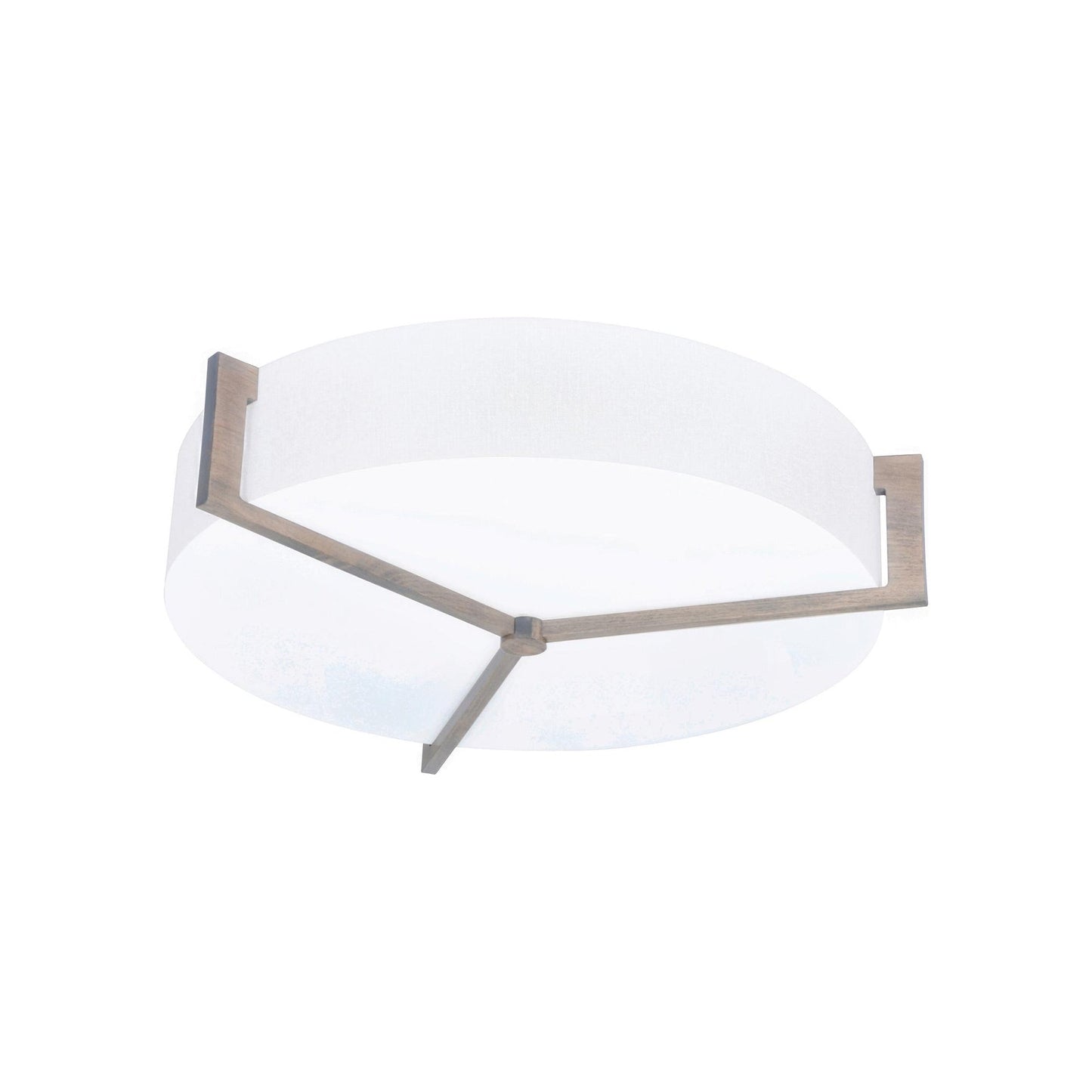 Apex LED Flush Mount Ceiling Light in Linen White/Weathered Grey (17-Inch).