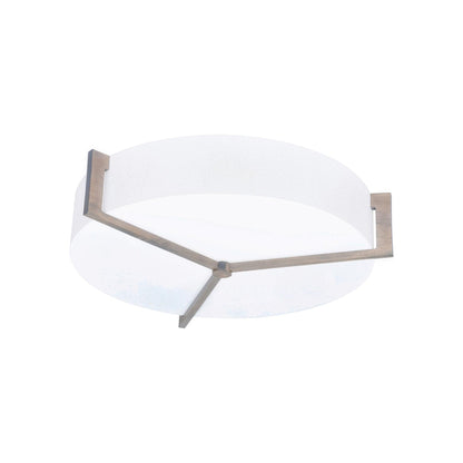 Apex LED Flush Mount Ceiling Light in Linen White/Weathered Grey (17-Inch).